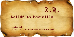 Kolláth Maximilla névjegykártya